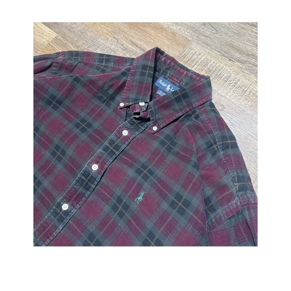 Polo Ralph‎ Lauren corduroy plaid button-down shirt